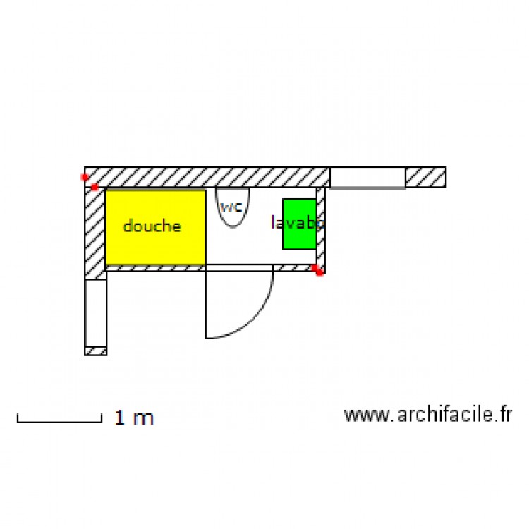 douche. Plan de 0 pièce et 0 m2