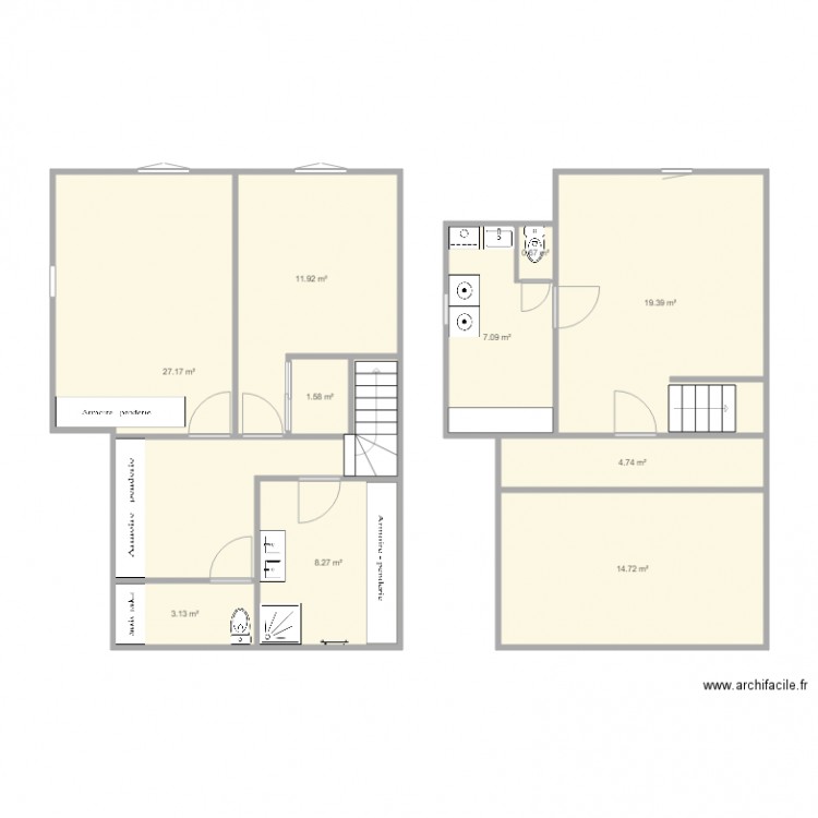PLAN COMBLE PROJETE. Plan de 0 pièce et 0 m2