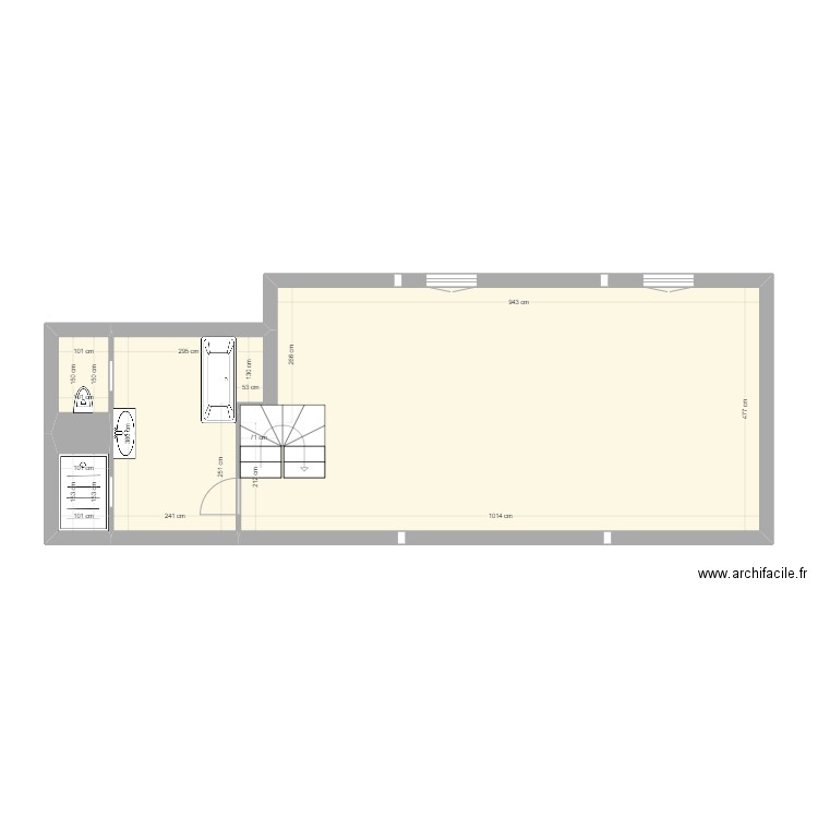 Château de MENOU R+1. Plan de 4 pièces et 59 m2