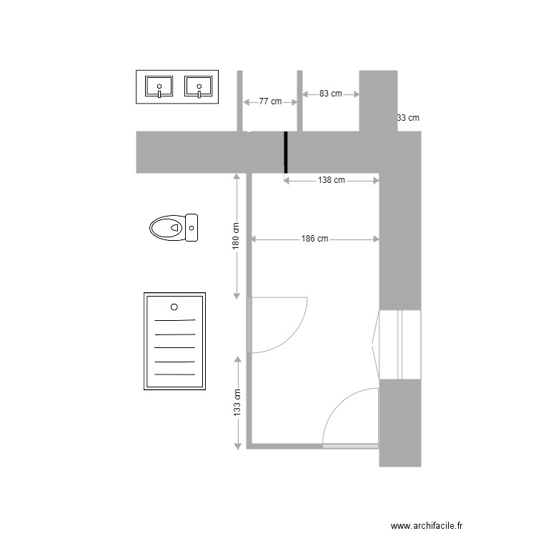 salle de bains Roland 2. Plan de 0 pièce et 0 m2
