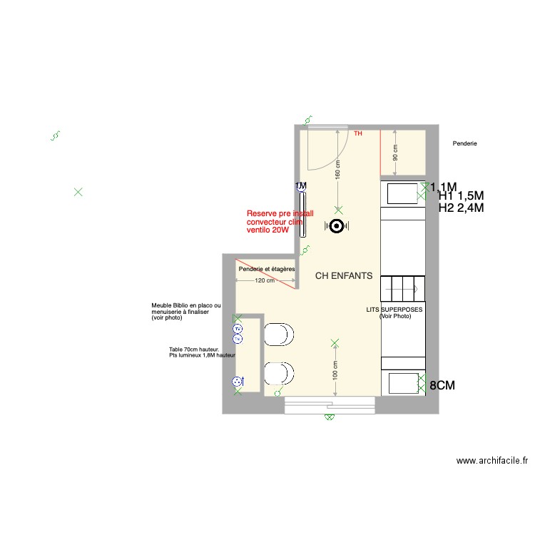 CHAMBRE ENFANTS. Plan de 0 pièce et 0 m2