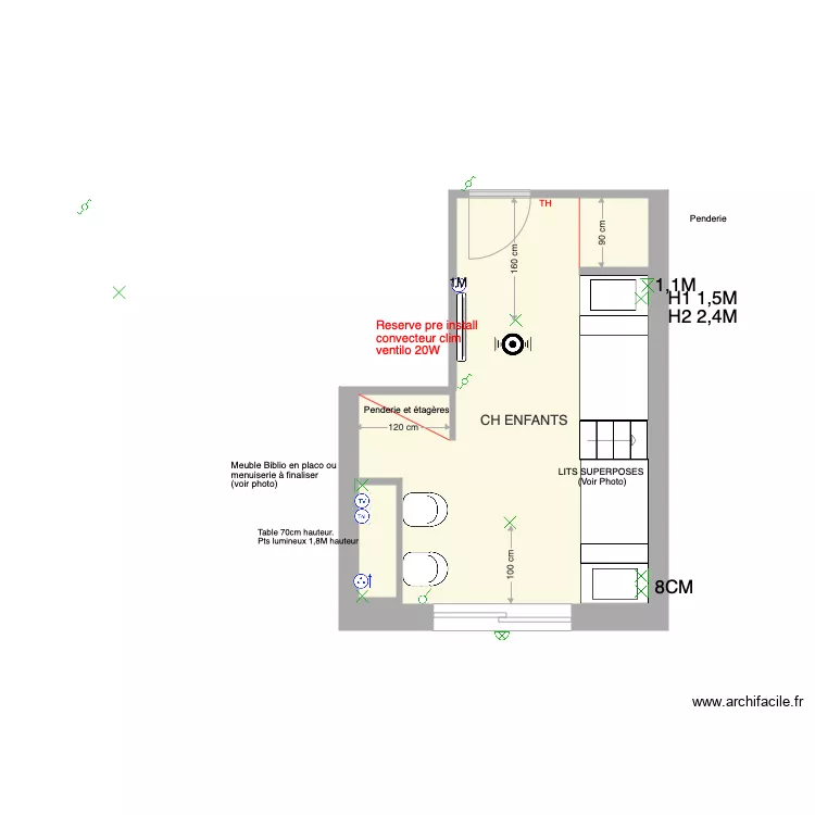 CHAMBRE ENFANTS. Plan de 