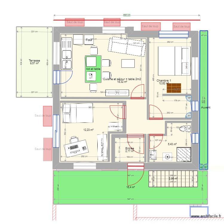 9x8m retraité/e chambres Est. Plan de 0 pièce et 0 m2