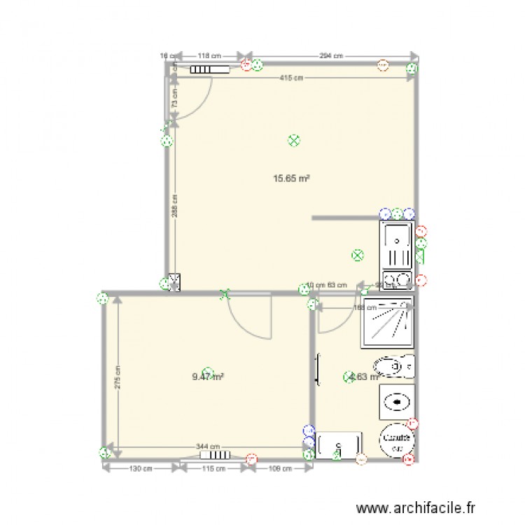 F2  1er Etage. Plan de 0 pièce et 0 m2