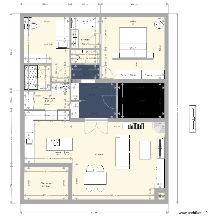 Guillaume V1 sdd pour petite chambre . Plan de 0 pièce et 0 m2