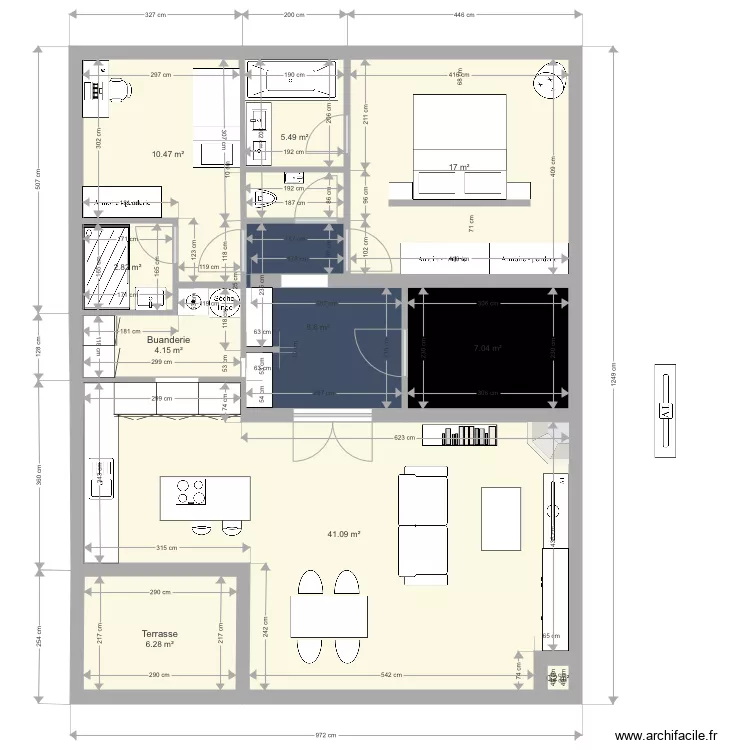 Guillaume V1 sdd pour petite chambre . Plan de 
