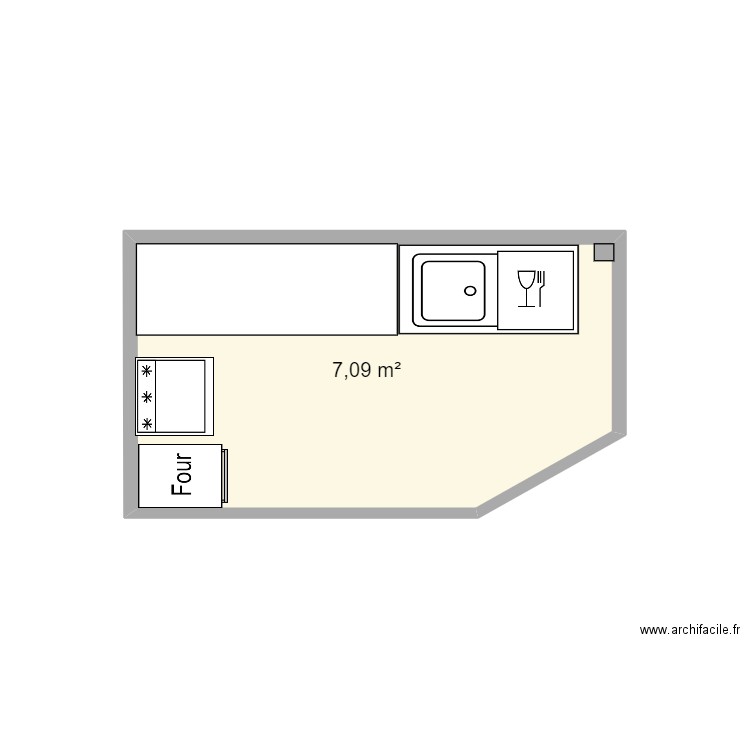 CANTINE SCOLAIRE VILLES. Plan de 1 pièce et 7 m2