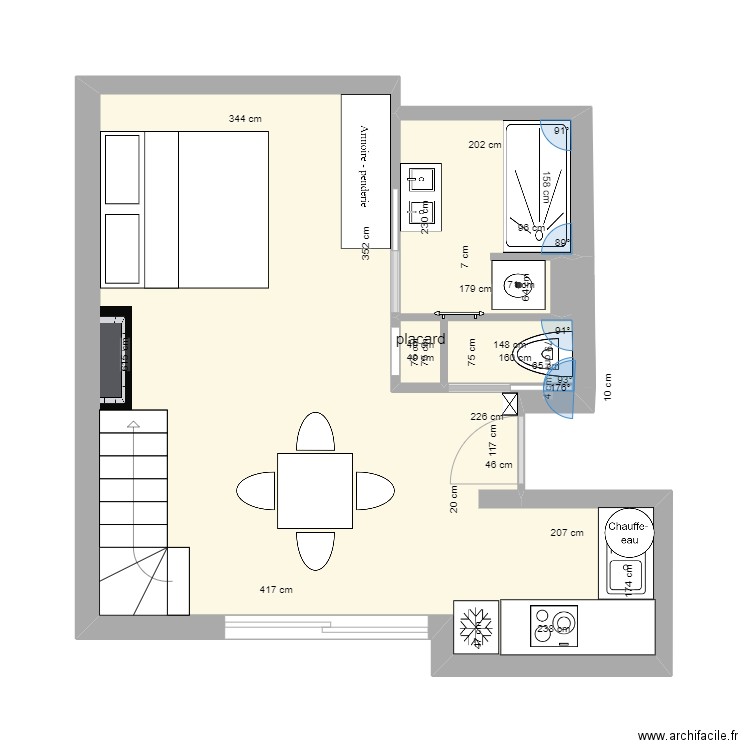 appartement - final. Plan de 3 pièces et 34 m2