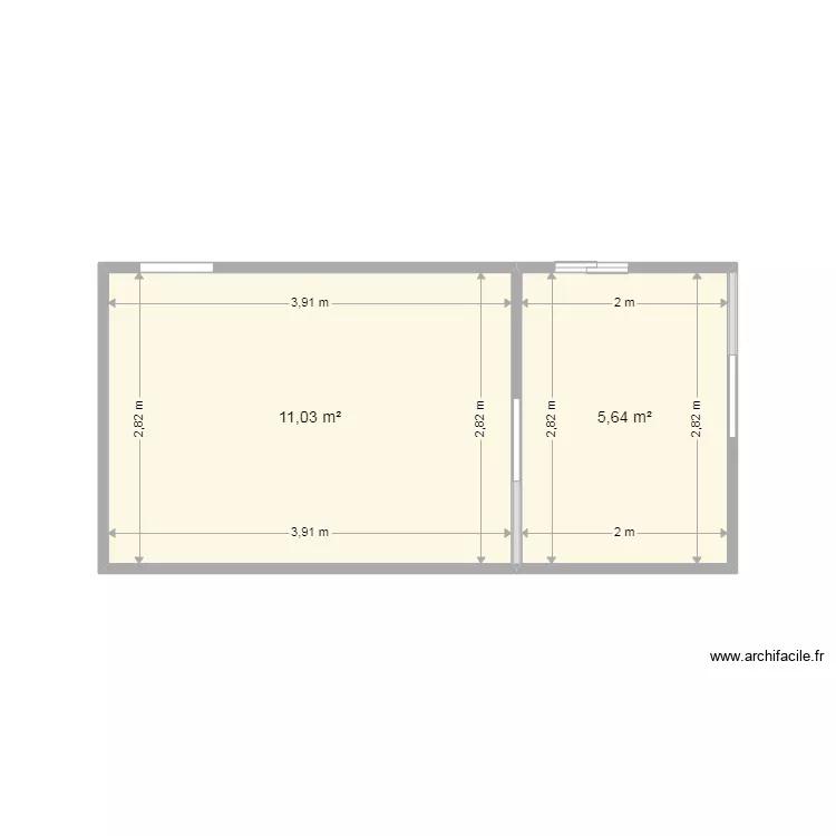 Bureau &eacute;tage UAI. Plan de 