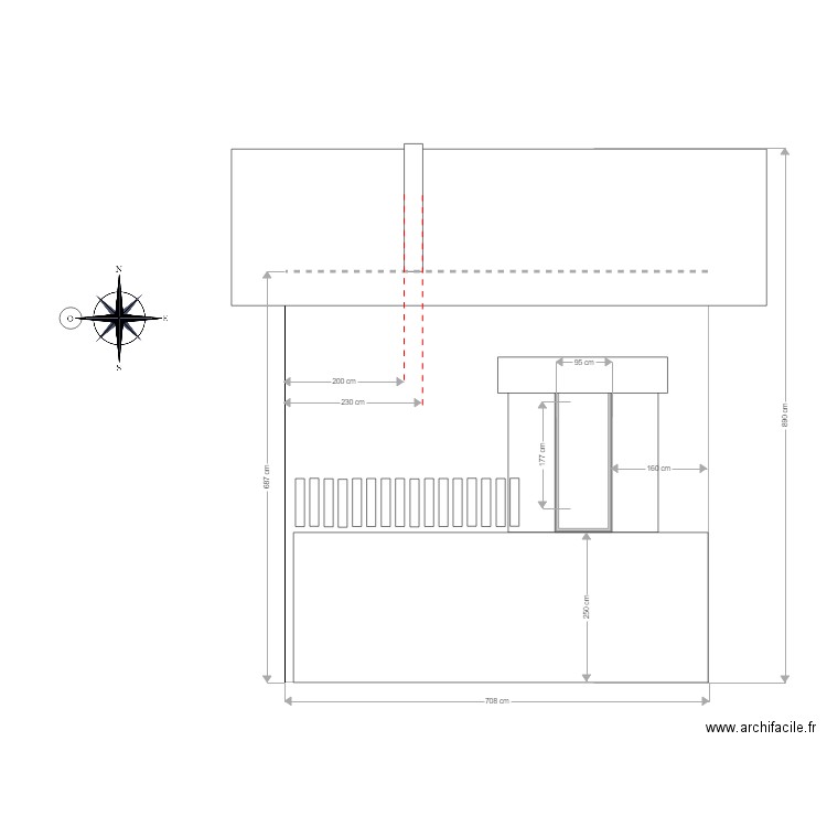 Mams Façade Ouest avec extension. Plan de 0 pièce et 0 m2