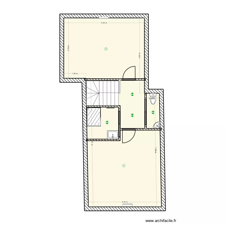 Duplex PUCEUL 2. Plan de 1  et 55 m²