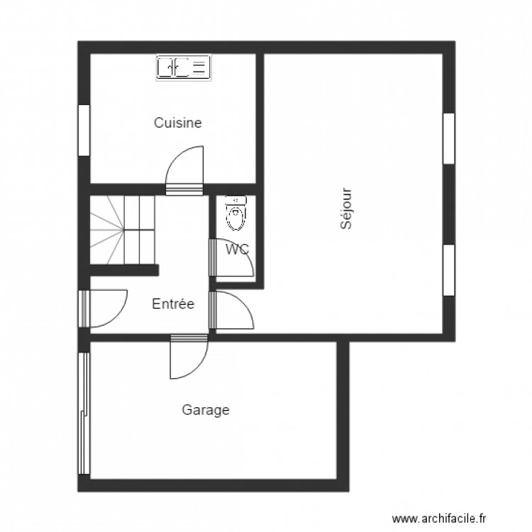 VAUJOURS RDC. Plan de 0 pièce et 0 m2