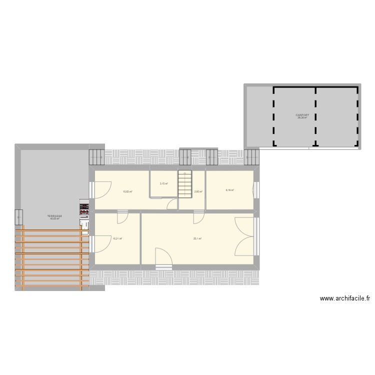 SP_EXT. Plan de 9 pièces et 131 m2