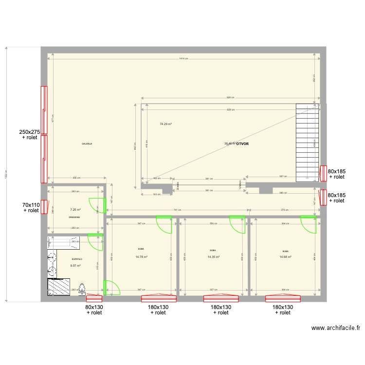 TRESNAJ SPRAT prozori. Plan de 0 pièce et 0 m2