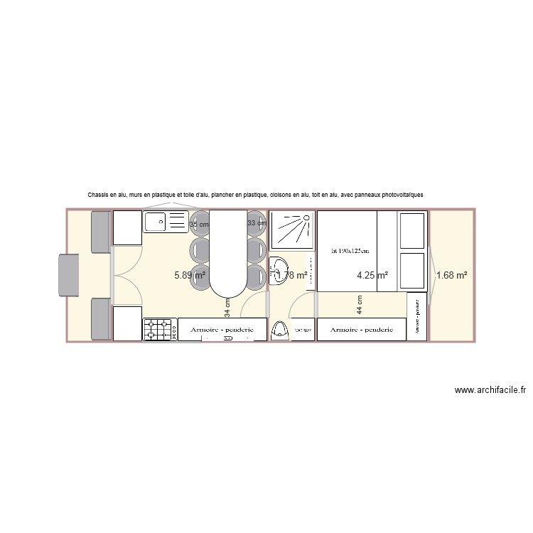 Roulotte 001. Plan de 0 pièce et 0 m2