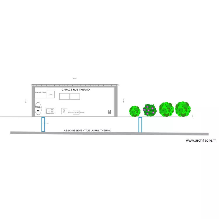 coupe longitudinale labo patisserie . Plan de coupe longitudinale labo patisserie . Plan de