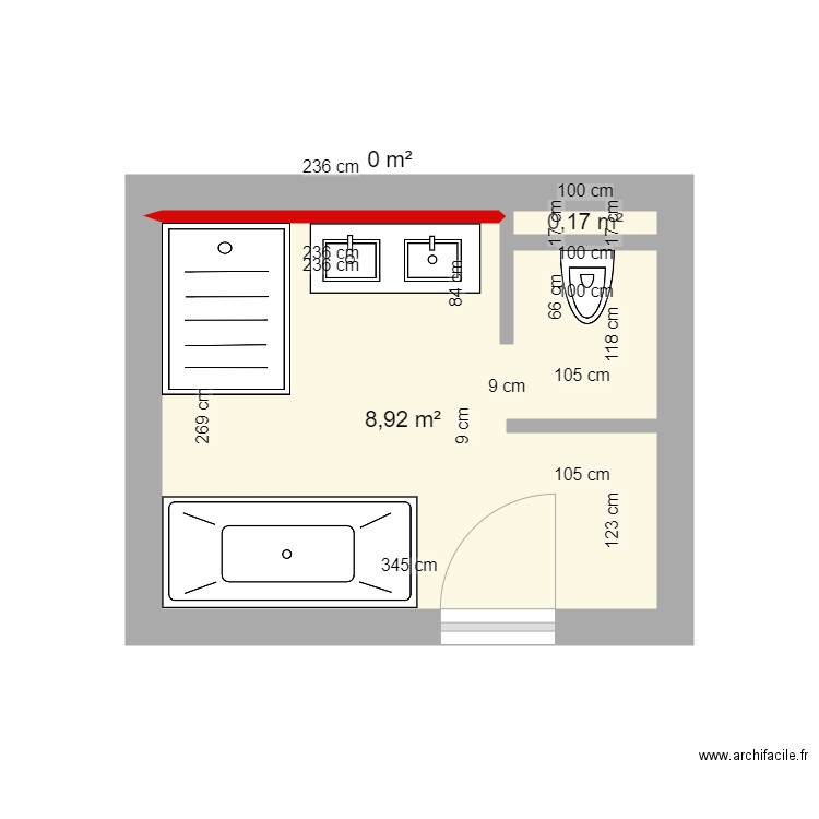 JOUVE. Plan de 3 pièces et 9 m2