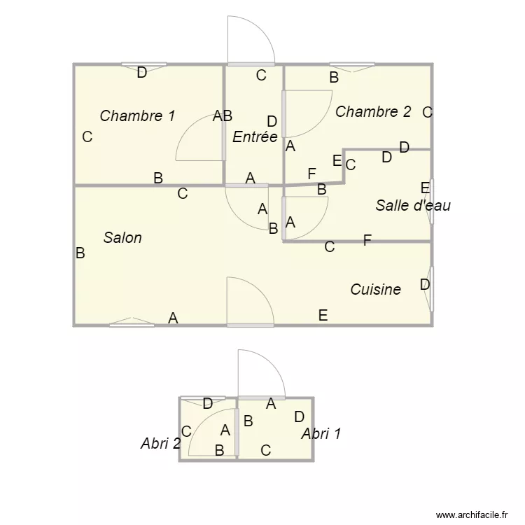 Croquis CASTET BRANDY. Plan de 