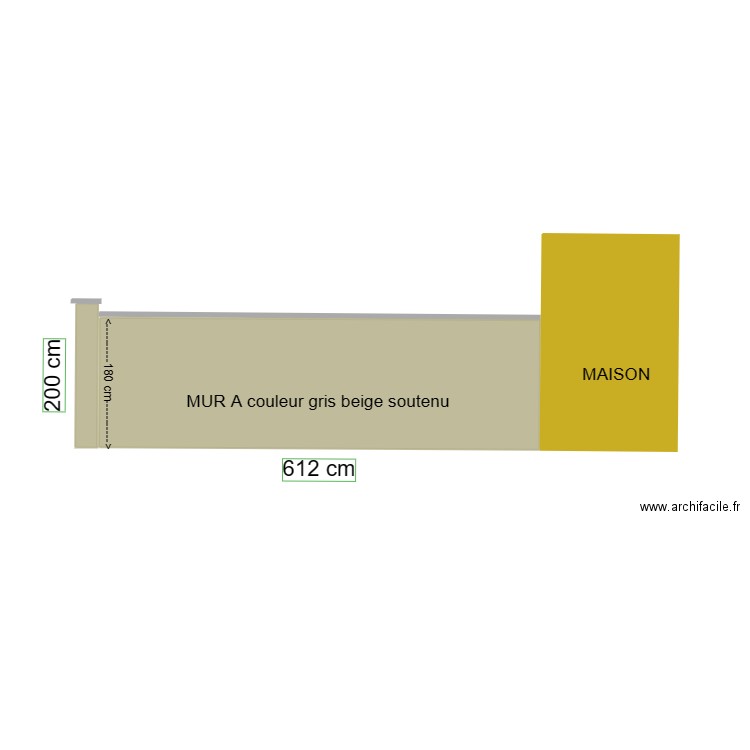 Mur A apres travaux. Plan de 0 pièce et 0 m2