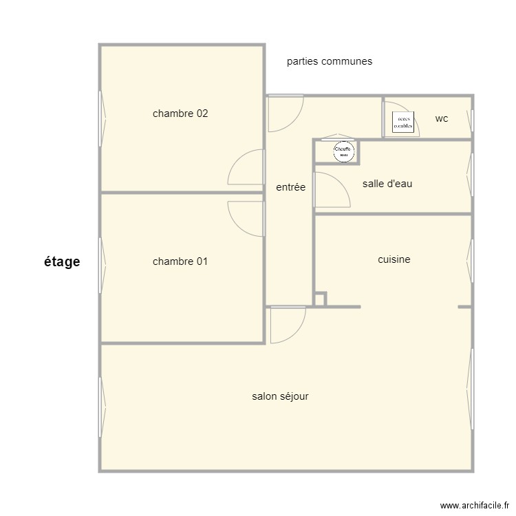 berriau am. Plan de 8 pièces et 74 m2