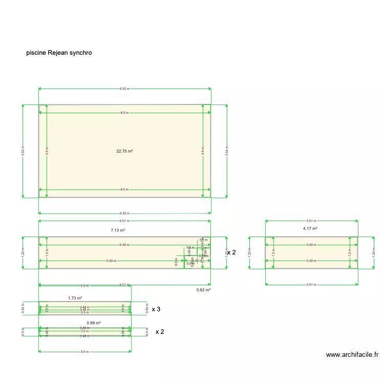 piscine synchro Rejean park. Plan de piscine synchro Rejean park. Plan de