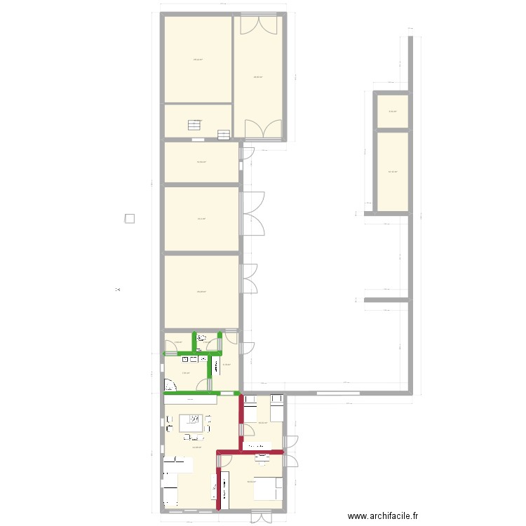 berchemstraat 22. Plan de 15 pièces et 231 m2