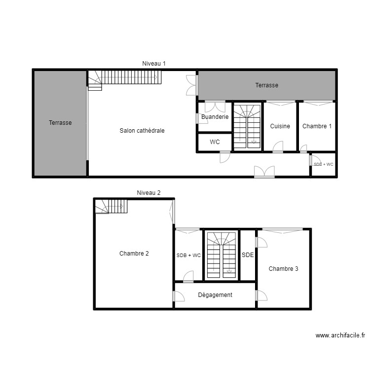 INTER EVEN. Plan de 15 pièces et 45 m2