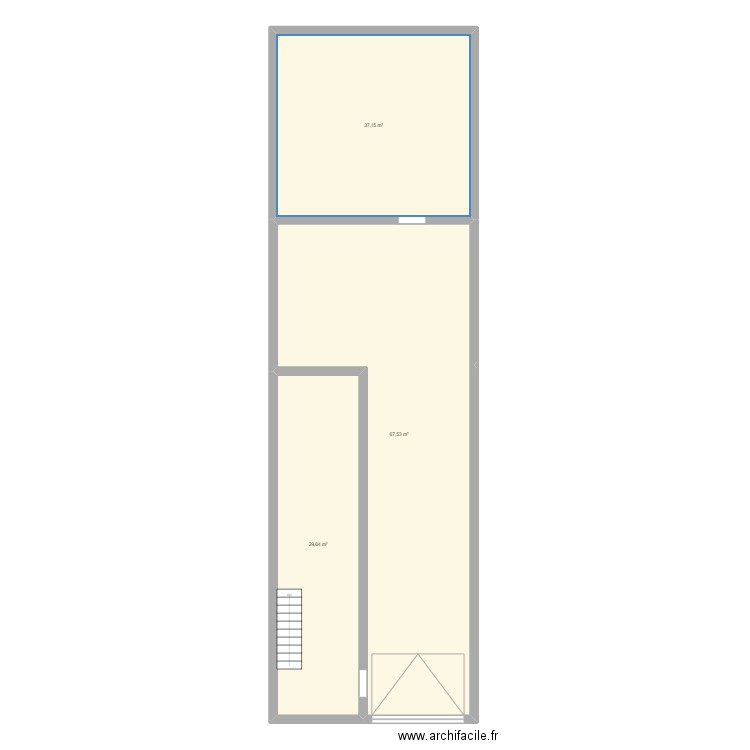 Blaye RDC origine. Plan de 3 pièces et 134 m2