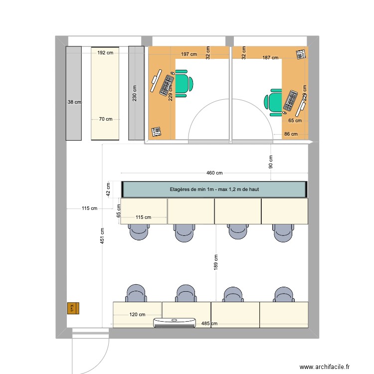 Bureau_final_SIMPLE. Plan de 1 pièce et 40 m2