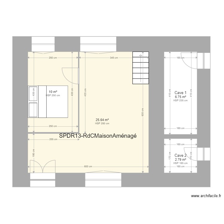 SPDR13-RdC_Aménagé-Maison_2. Plan de 4 pièces et 45 m2