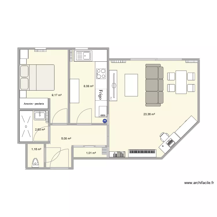 Appart 2. Plan de 7 Pièces et 50 m² Appart 2. Plan de 7 Pièces et 50 m²