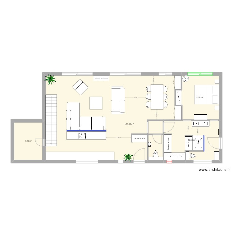 Villa Grasse - RDC V7. Plan de 4 pièces et 33 m2