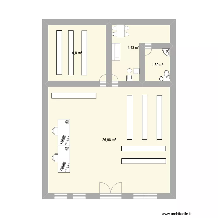 Rayane. Plan de 4  et 40 m²