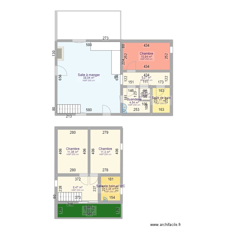 Bâti project 1. Plan de 11 pièces et 106 m2