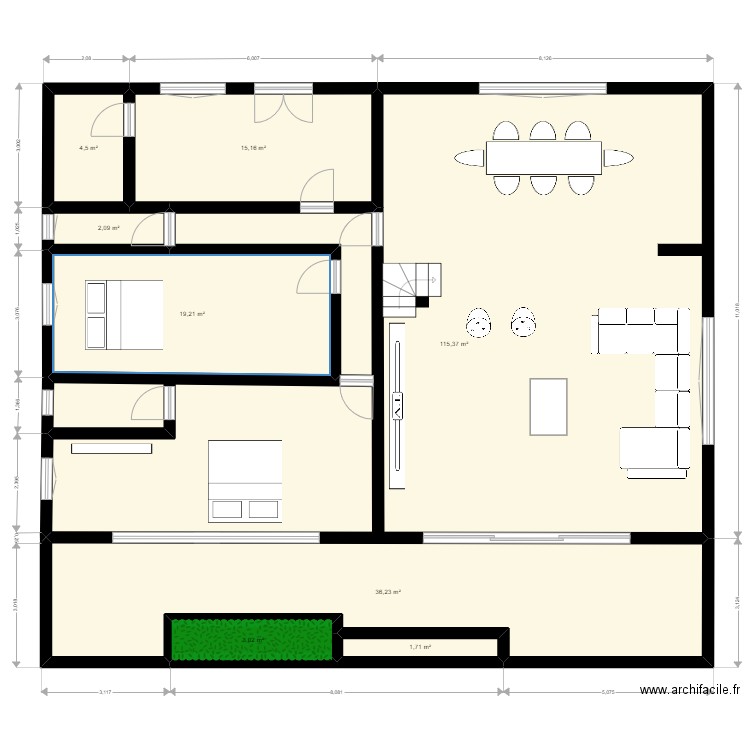 ELIE/ AL KA. Plan de 8 pièces et 197 m2