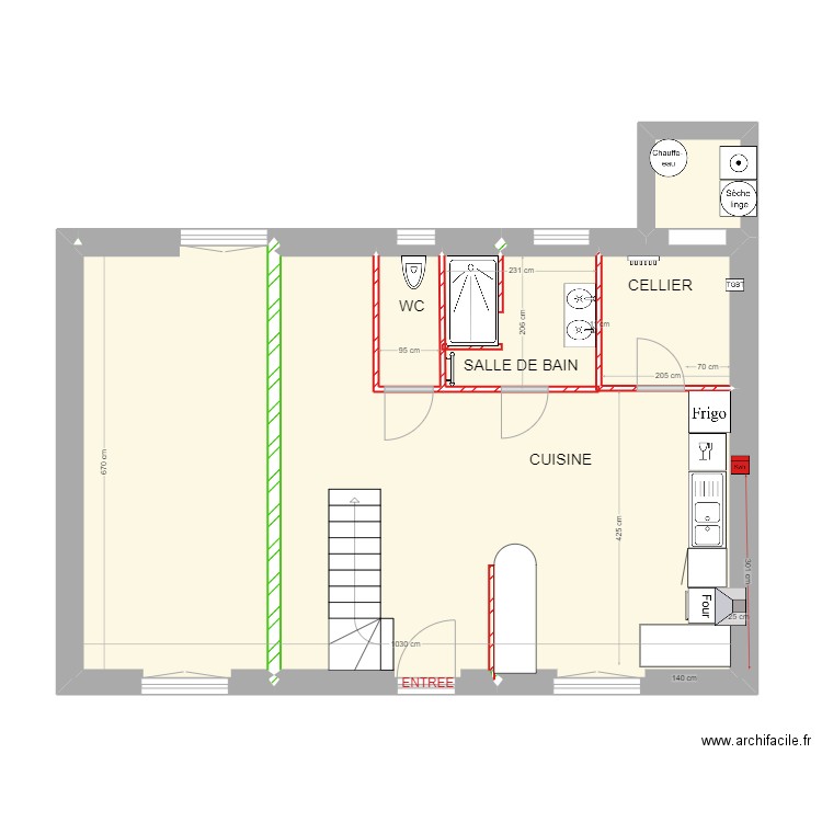 HUARD2. Plan de 6 pièces et 66 m2