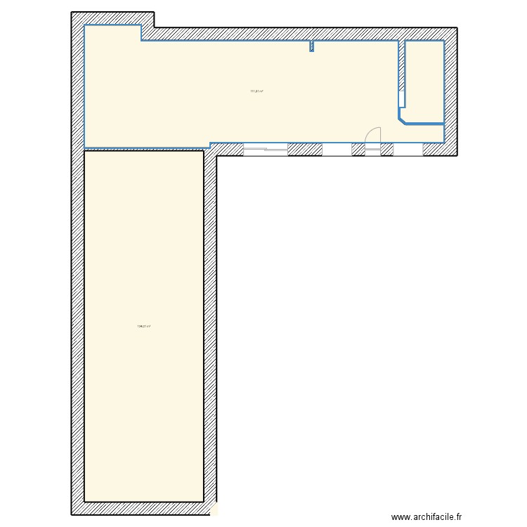 Maison. Plan de 2 pièces et 236 m2