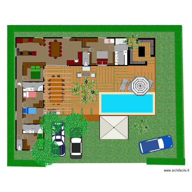 bungalow. Plan de 0 pièce et 0 m2
