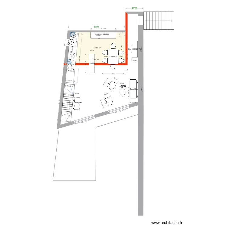 R1 sud Paill&egrave;re Meubl&eacute;e 1. Plan de 