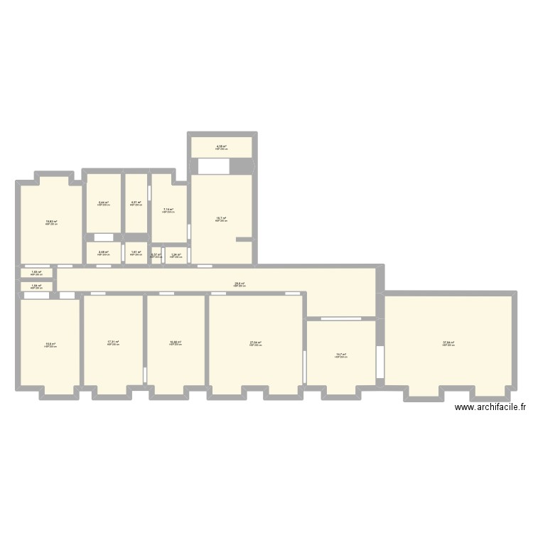 plan chambre appartement existant. Plan de 19 pièces et 221 m2