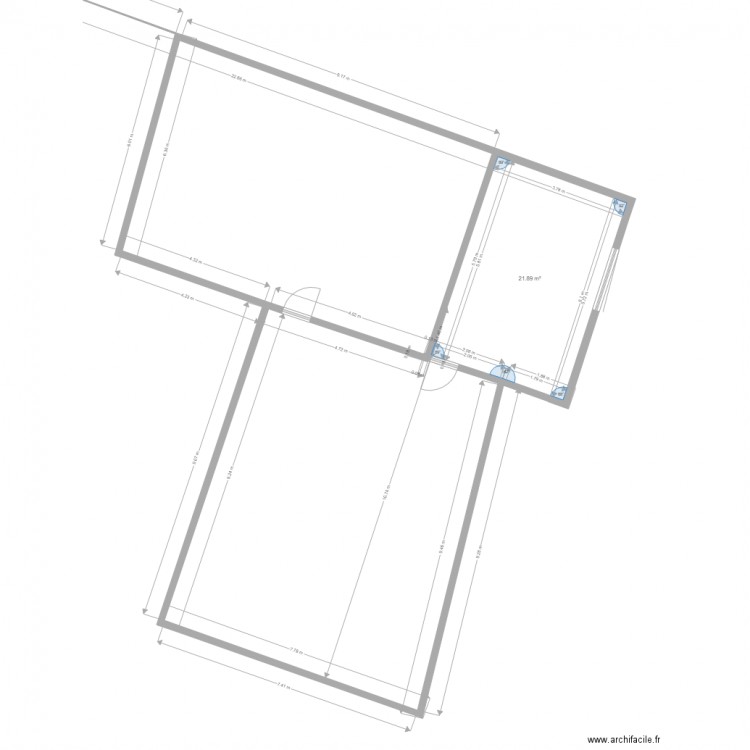 xv39 agrandissement 2. Plan de 1 pièce et 22 m2