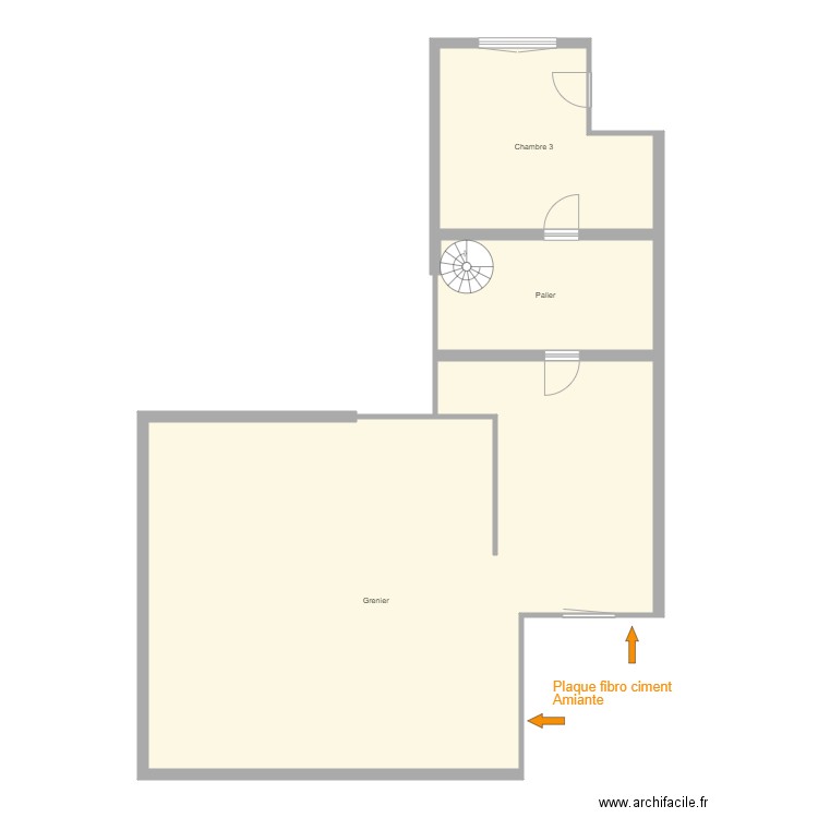 Croquis RAMM 2er étage. Plan de 3 pièces et 119 m2