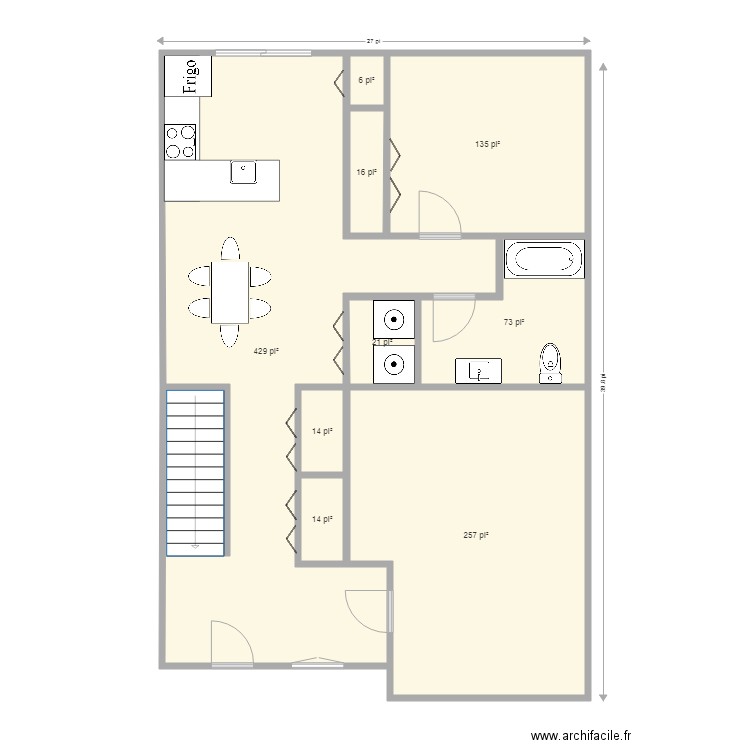 jumelé avec garage . Plan de 0 pièce et 0 m2