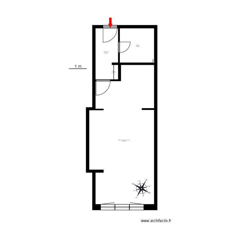 ED. CASA CASABELLA, 3-B. ENCAMP. Plan de 4 pièces et 34 m2