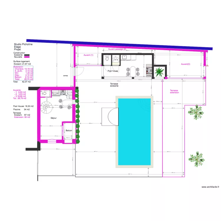 Studio Picholine Projet 4 &eacute;tage PC 6. Plan de 