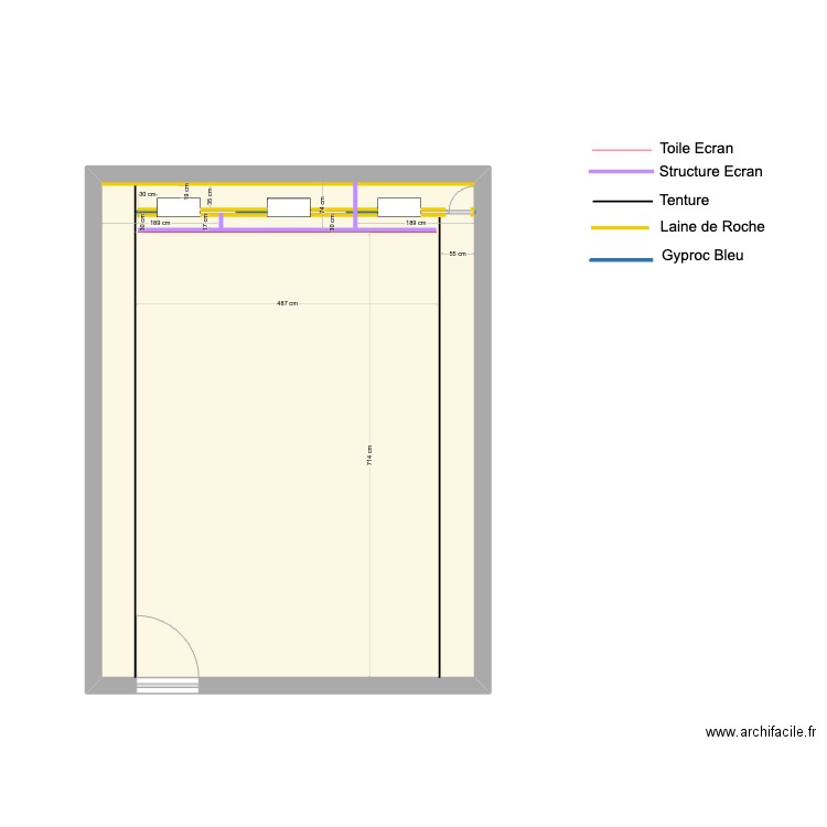 MSE Projection.BKP. Plan de 1 pièce et 48 m2