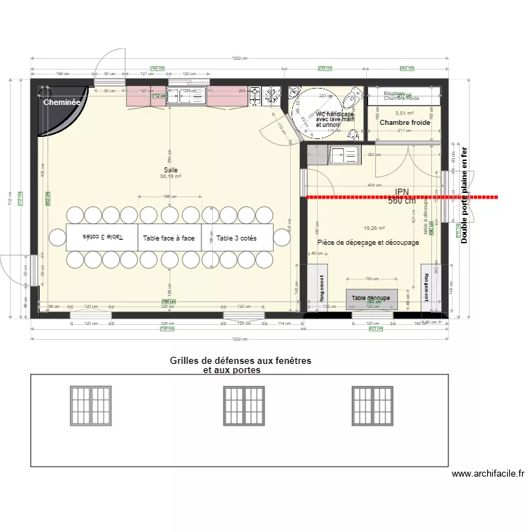 Local chasse. Plan de 