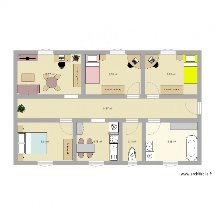 appartamento per la famiglia monoparentale. Plan de 0 pièce et 0 m2