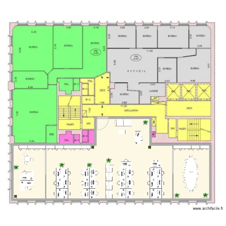 plan Strasbourg. Plan de 3 pièces et 217 m2