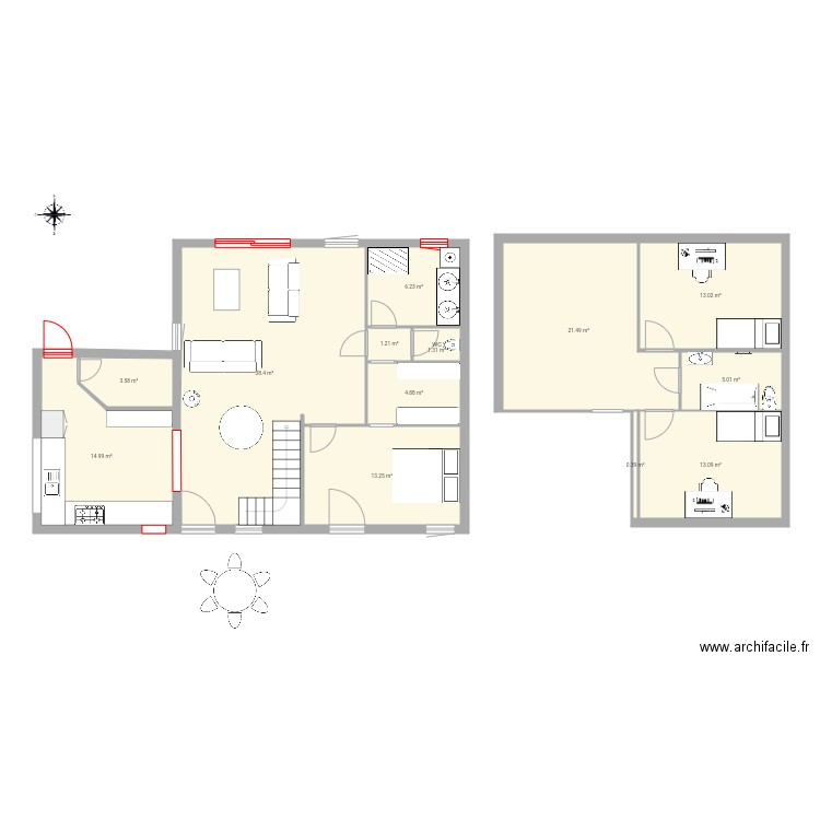 Maison Ruffey plan 1. Plan de 0 pièce et 0 m2
